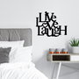 Wallity Escultura de Pared Live-Love-Laugh en Metal Negro